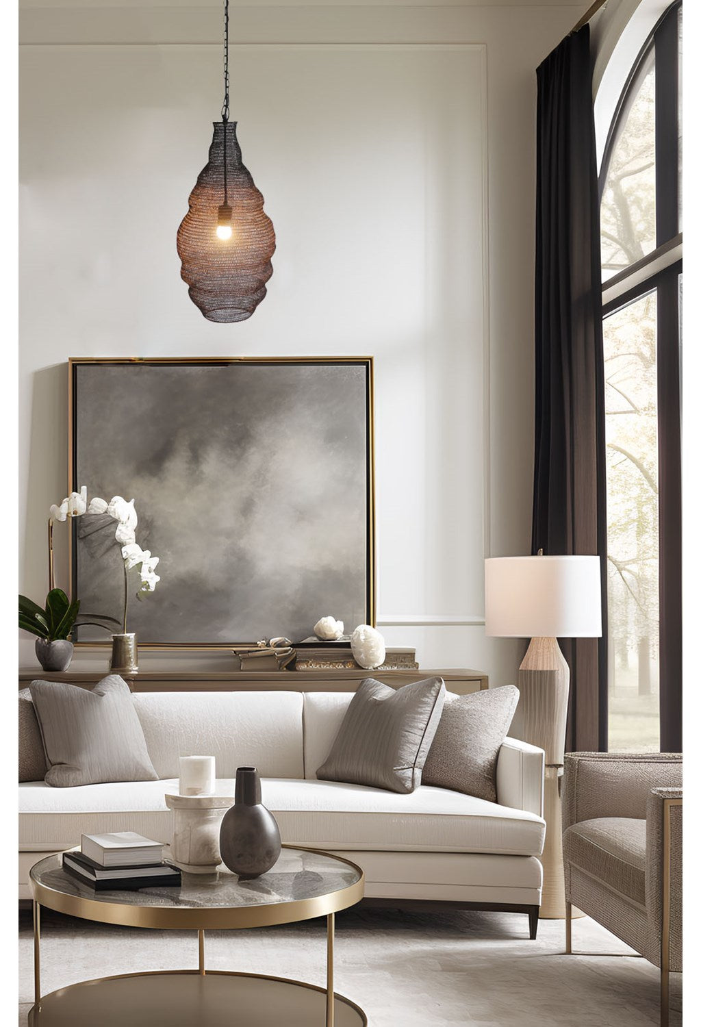 Pendant In Satin Black Finish by Bethel