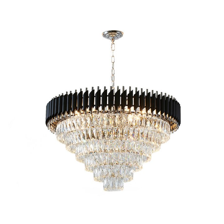 Chandelier In Black And Chrome Finish by Bethel