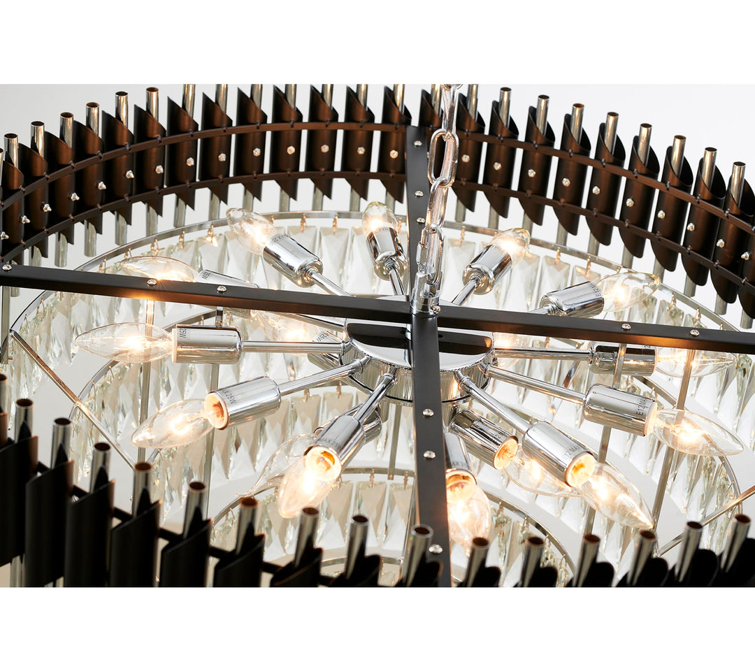 Chandelier In Black And Chrome Finish