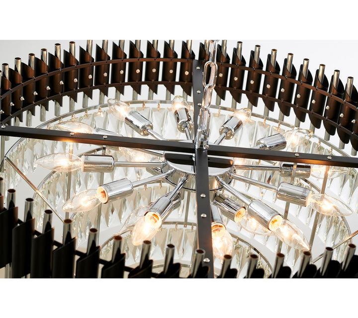 Chandelier In Black And Chrome Finish