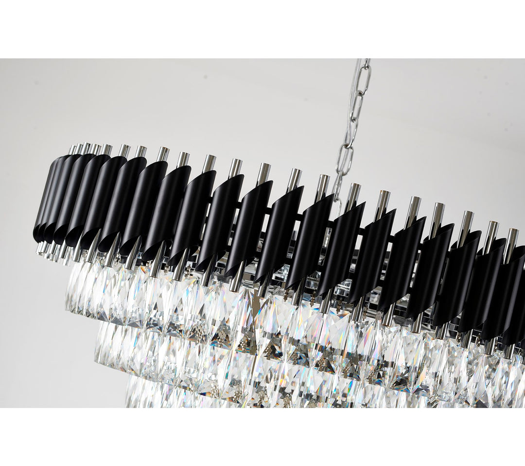 Chandelier In Black And Chrome Finish
