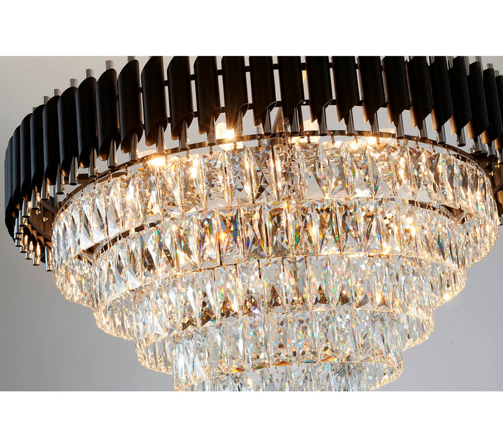 Chandelier In Black And Chrome Finish
