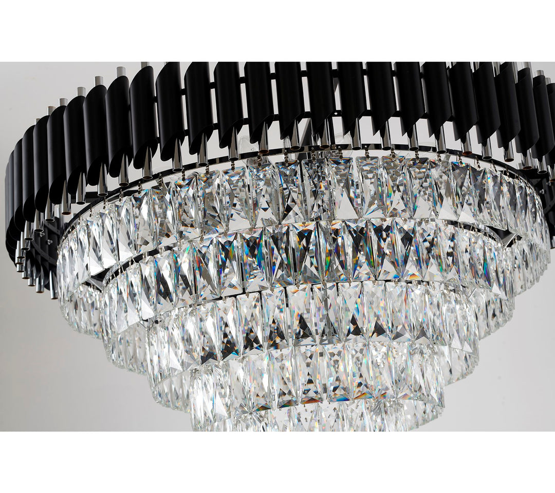 Chandelier In Black And Chrome Finish