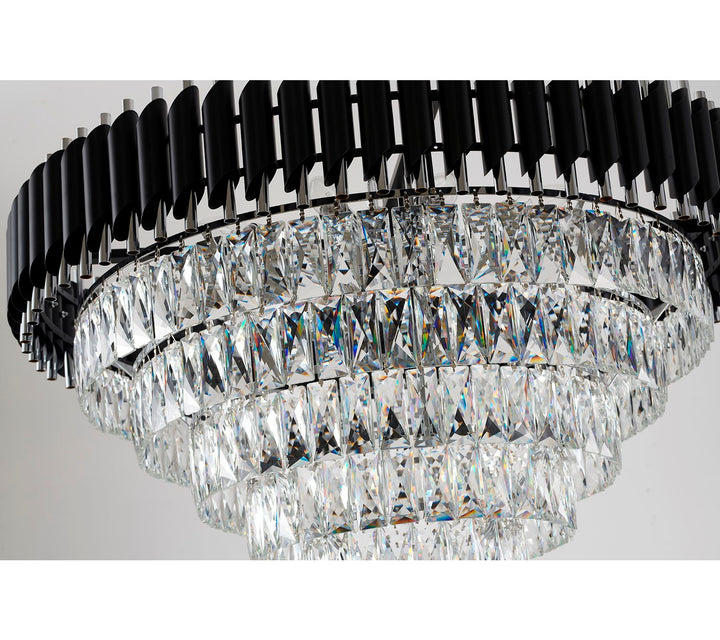 Chandelier In Black And Chrome Finish