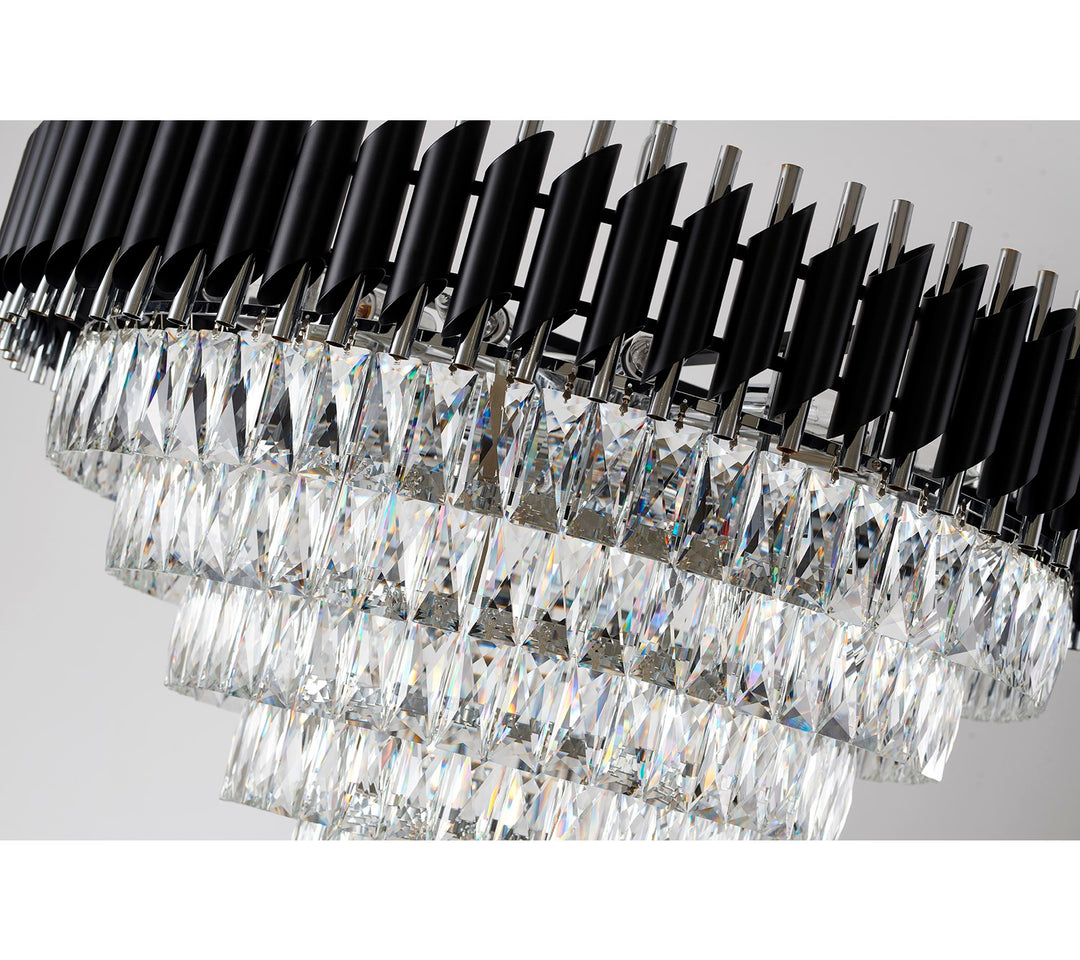 Chandelier In Black And Chrome Finish