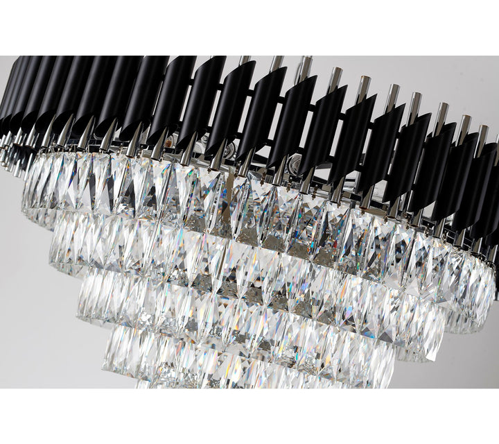 Chandelier In Black And Chrome Finish