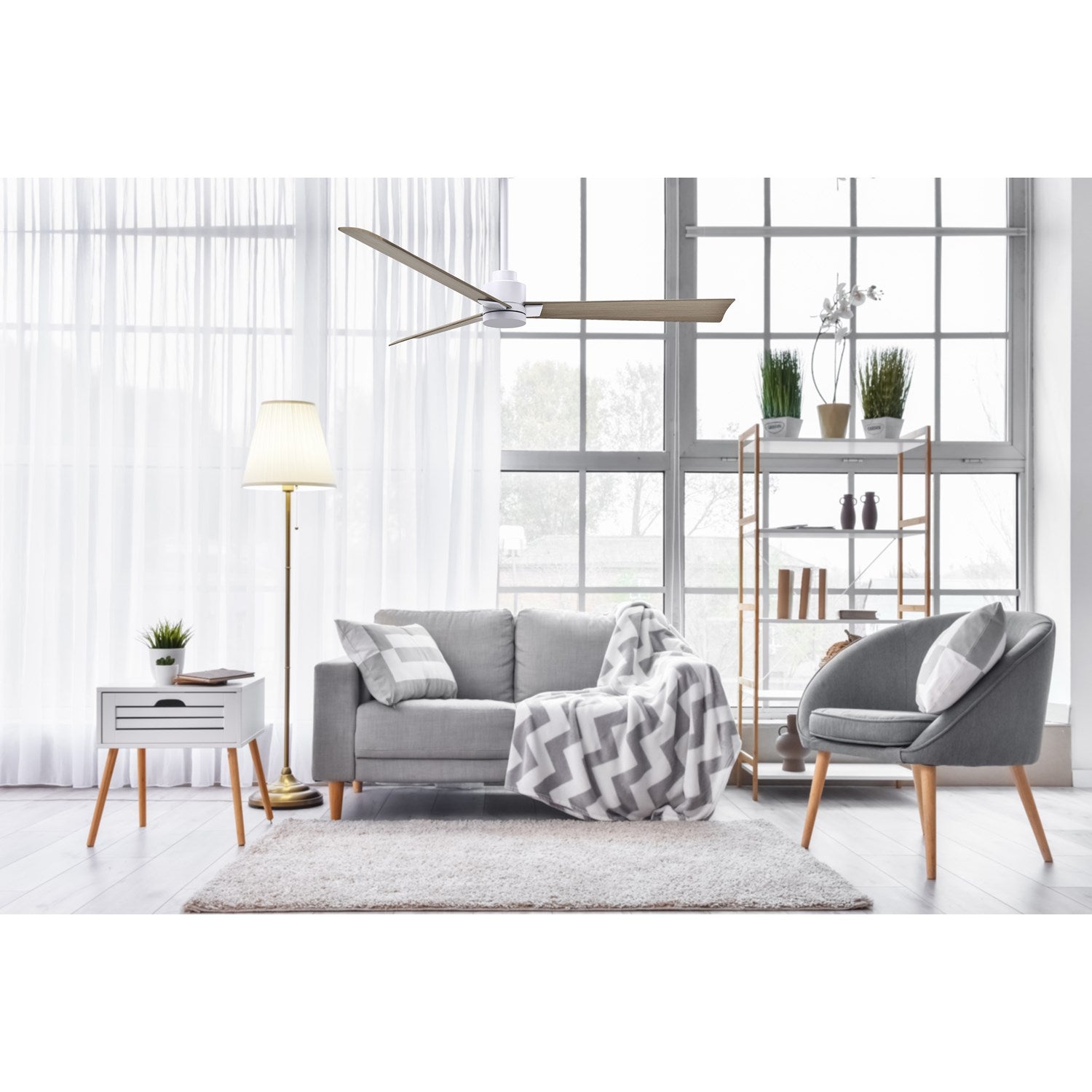 3-Blade Transitional Ceiling Fan In Matte White Finish