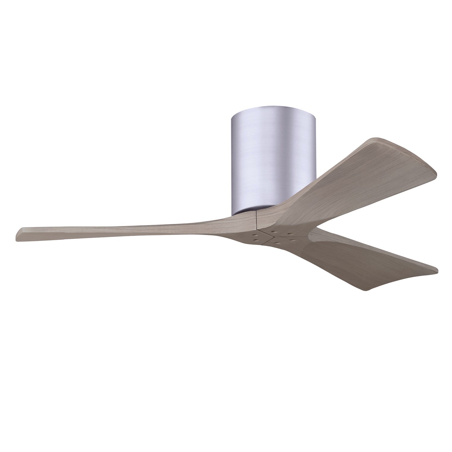 H Three-Blade Flush Mount Paddle Fan In Brushed Nickel Finish by Matthews Fan Company