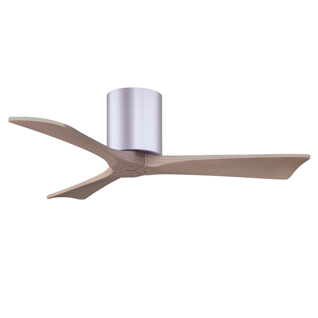 H Three-Blade Flush Mount Paddle Fan In Brushed Nickel Finish