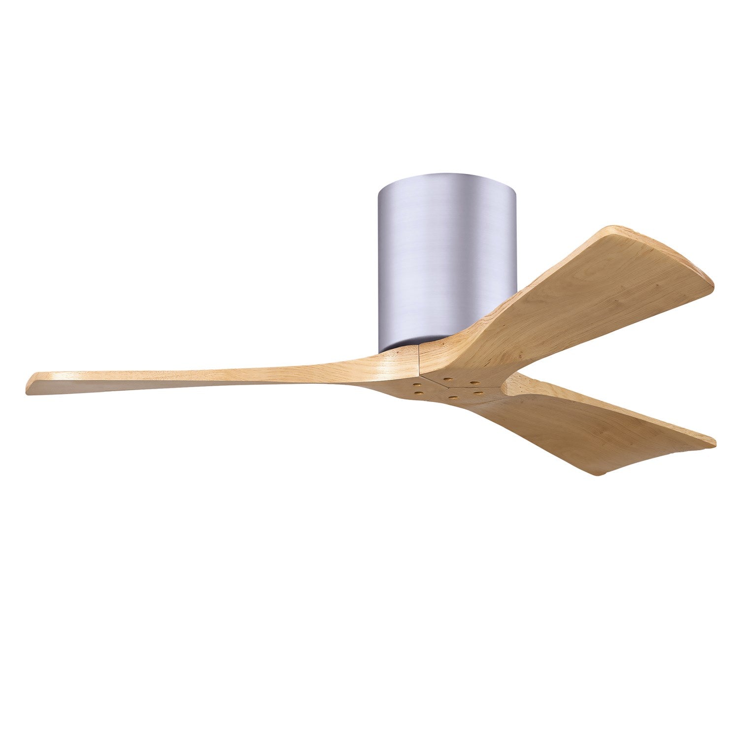 H Three-Blade Flush Mount Paddle Fan In Brushed Nickel Finish by Matthews Fan Company