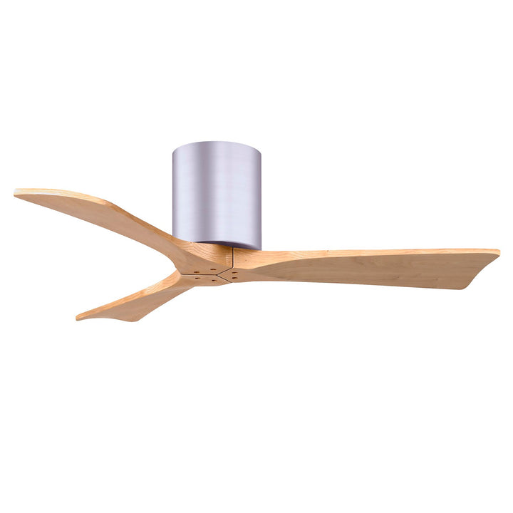 H Three-Blade Flush Mount Paddle Fan In Brushed Nickel Finish