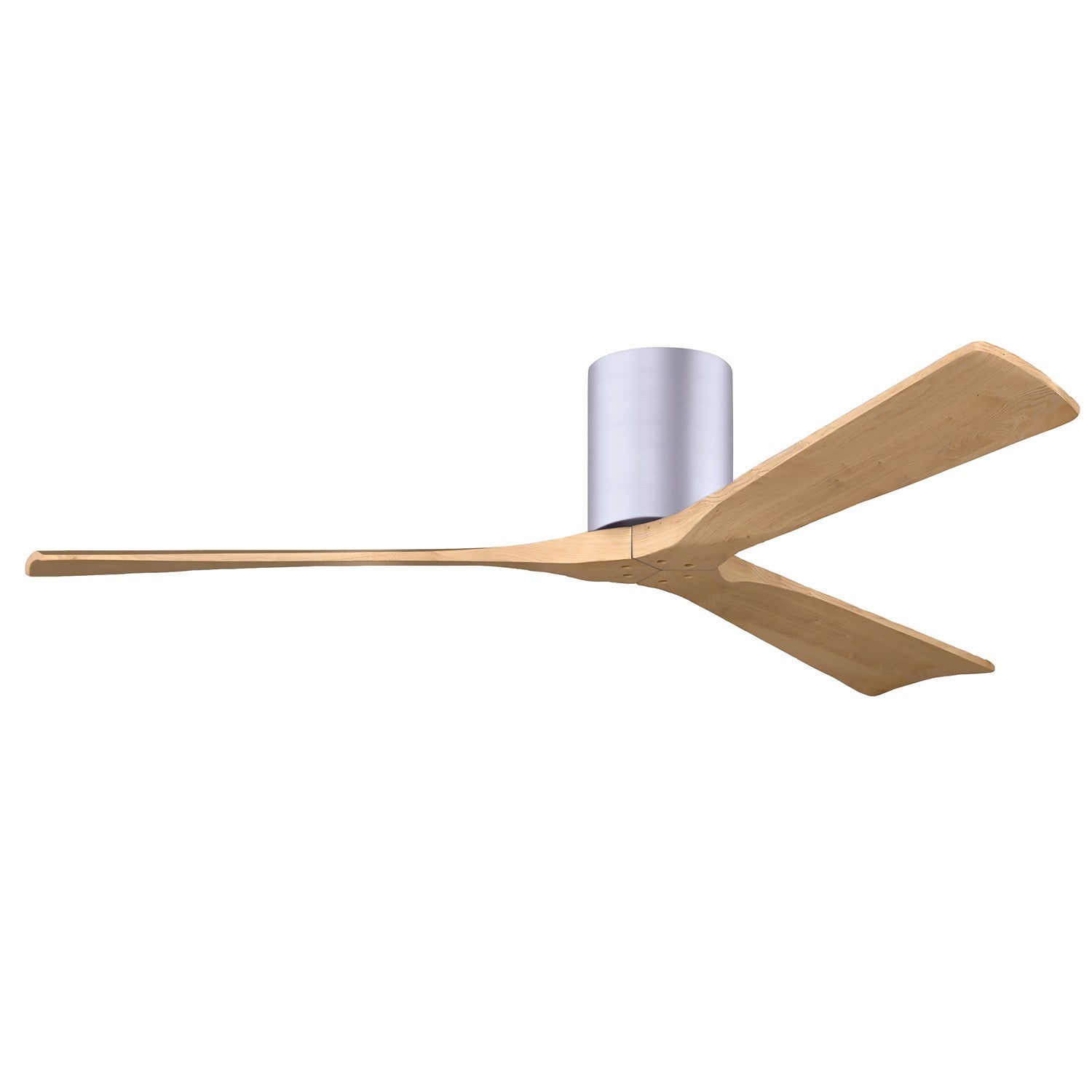 H Three-Blade Flush Mount Paddle Fan In Brushed Nickel Finish by Matthews Fan Company