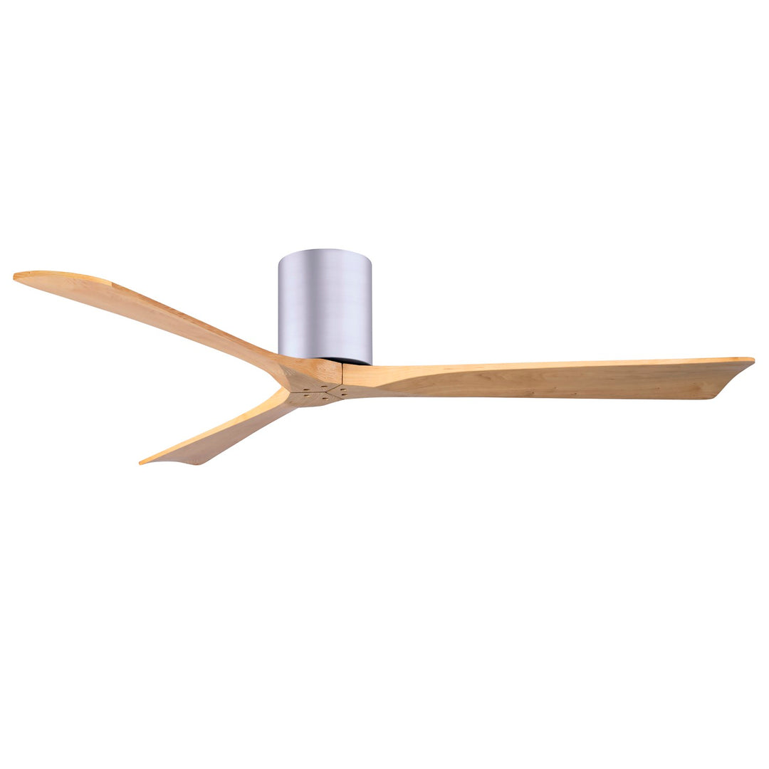 H Three-Blade Flush Mount Paddle Fan In Brushed Nickel Finish