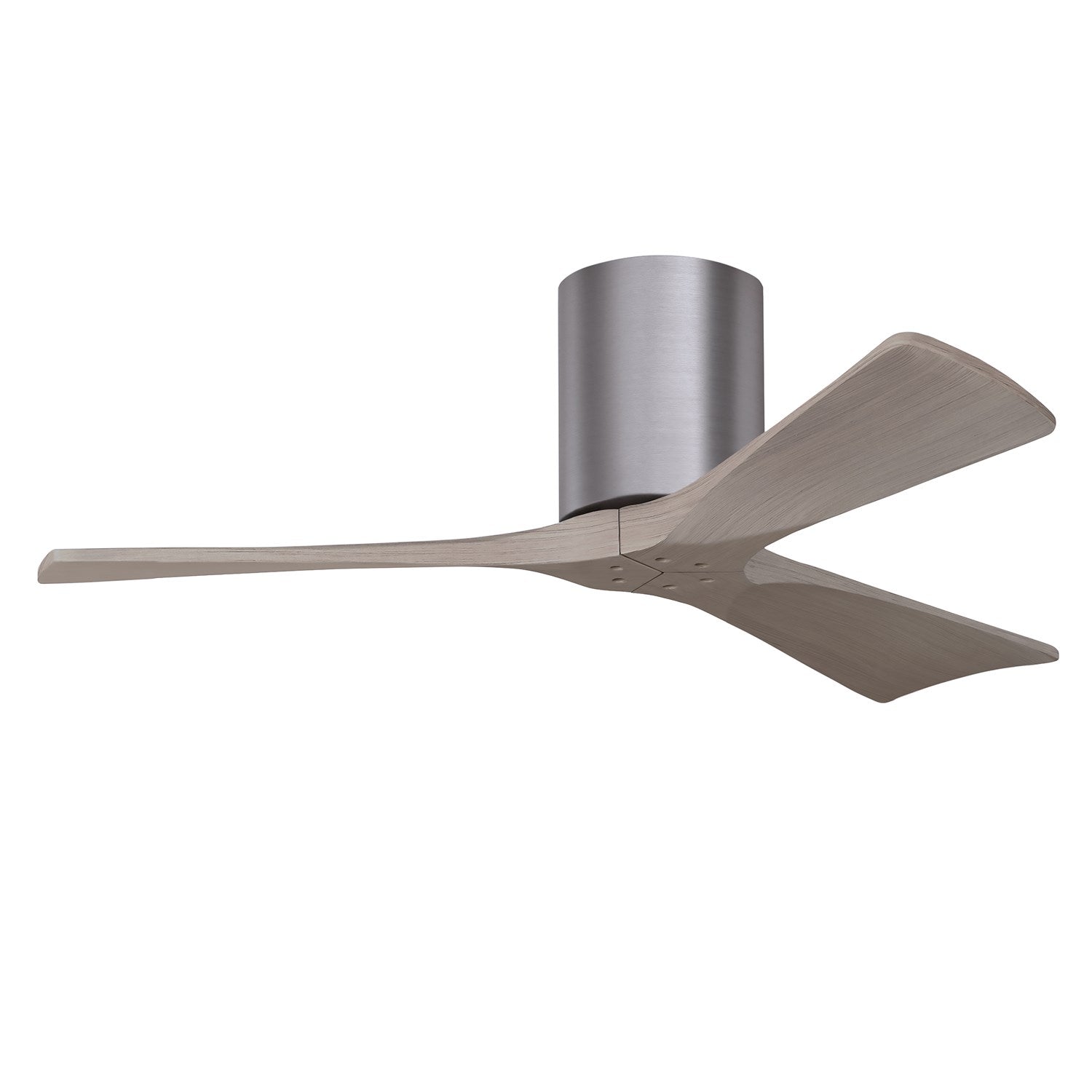 H Three-Blade Flush Mount Paddle Fan In Brushed Pewter Finish by Matthews Fan Company