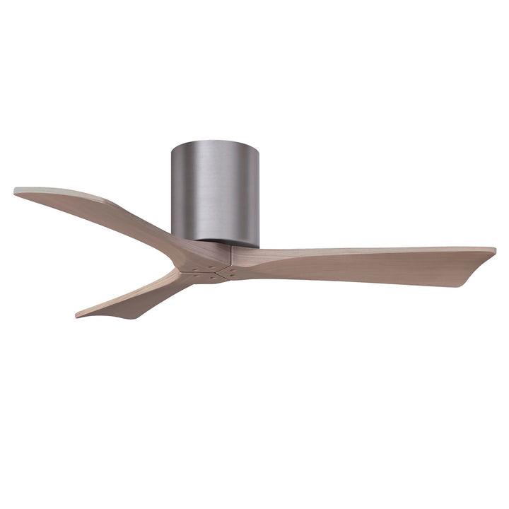 H Three-Blade Flush Mount Paddle Fan In Brushed Pewter Finish