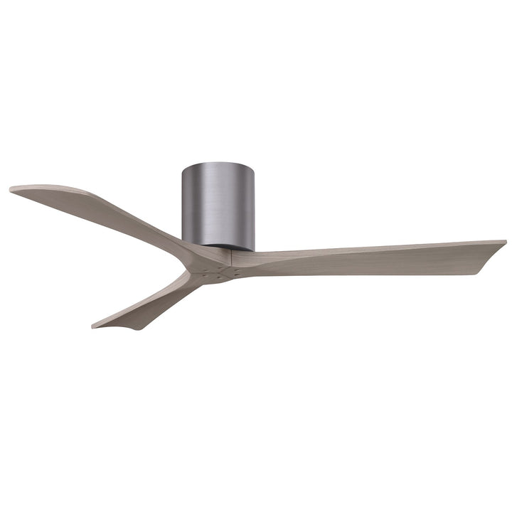 H Three-Blade Flush Mount Paddle Fan In Brushed Pewter Finish