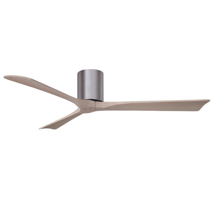 H Three-Blade Flush Mount Paddle Fan In Brushed Pewter Finish