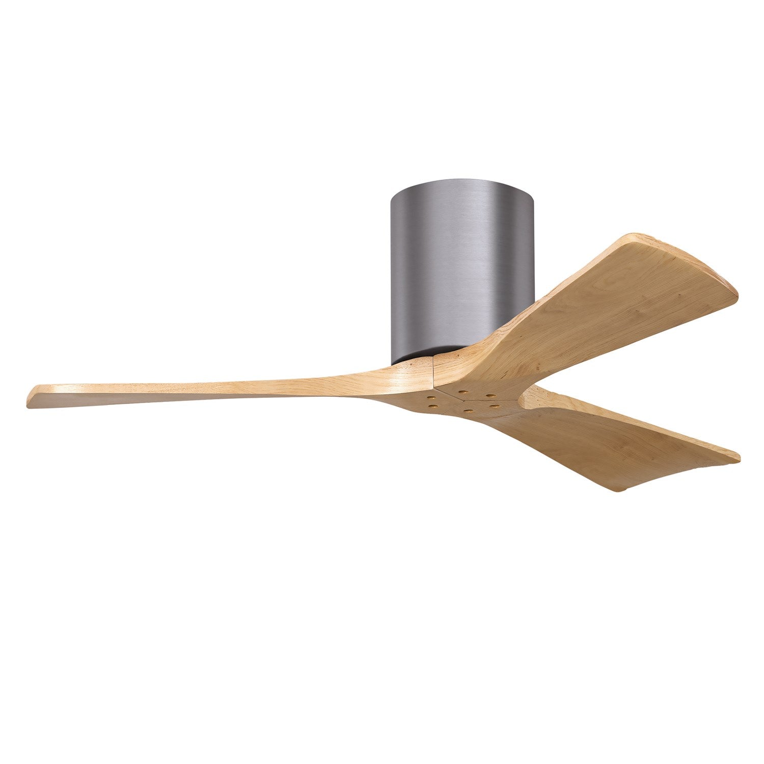 H Three-Blade Flush Mount Paddle Fan In Brushed Pewter Finish by Matthews Fan Company