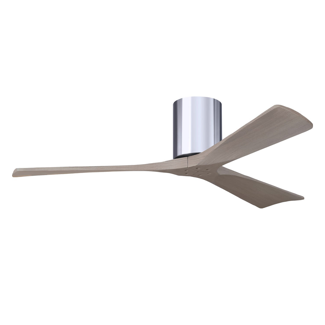 H Three-Blade Flush Mount Paddle Fan In Polished Chrome Finish by Matthews Fan Company