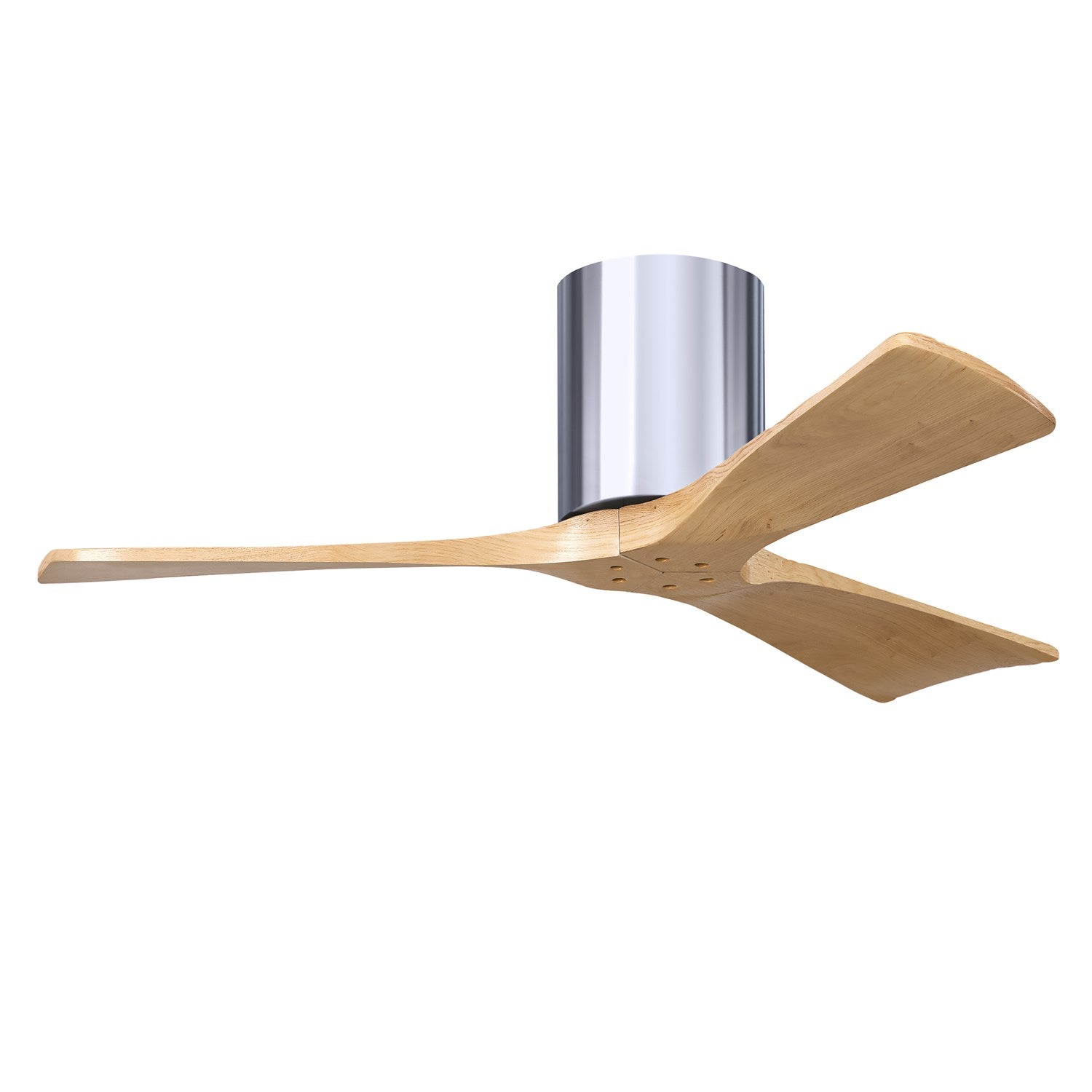 H Three-Blade Flush Mount Paddle Fan In Polished Chrome Finish by Matthews Fan Company