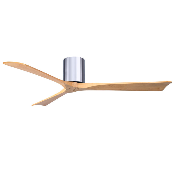 H Three-Blade Flush Mount Paddle Fan In Polished Chrome Finish