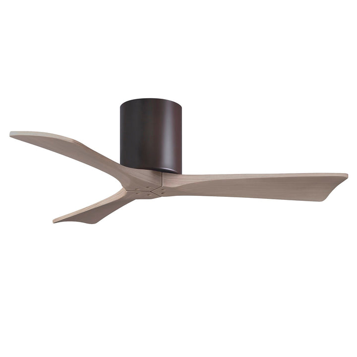 H Three-Blade Flush Mount Paddle Fan In Textured Bronze Finish
