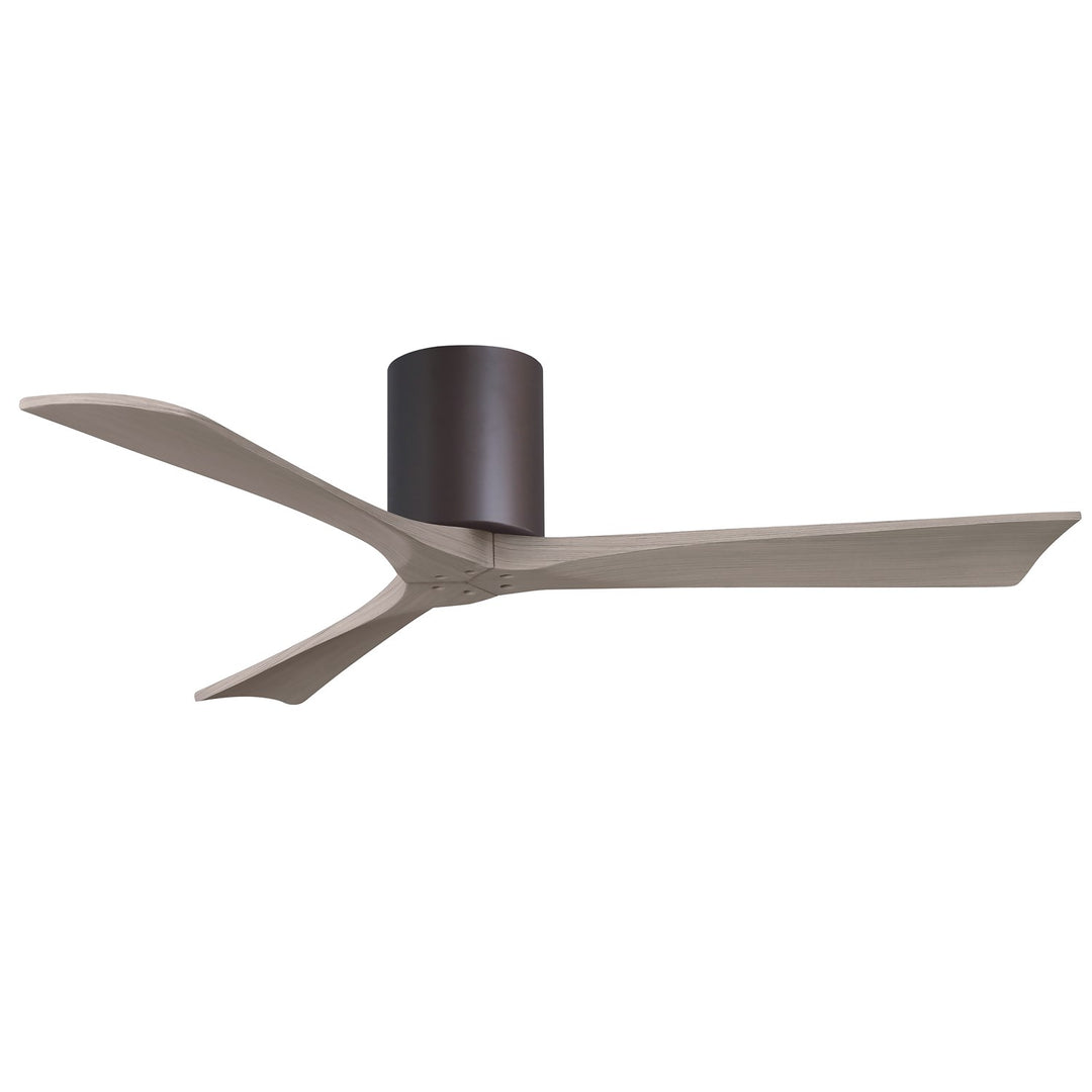 H Three-Blade Flush Mount Paddle Fan In Textured Bronze Finish