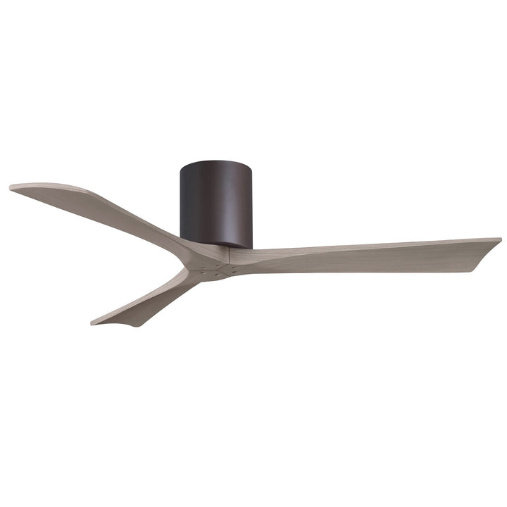 H Three-Blade Flush Mount Paddle Fan In Textured Bronze Finish