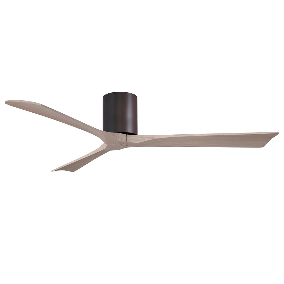 H Three-Blade Flush Mount Paddle Fan In Textured Bronze Finish