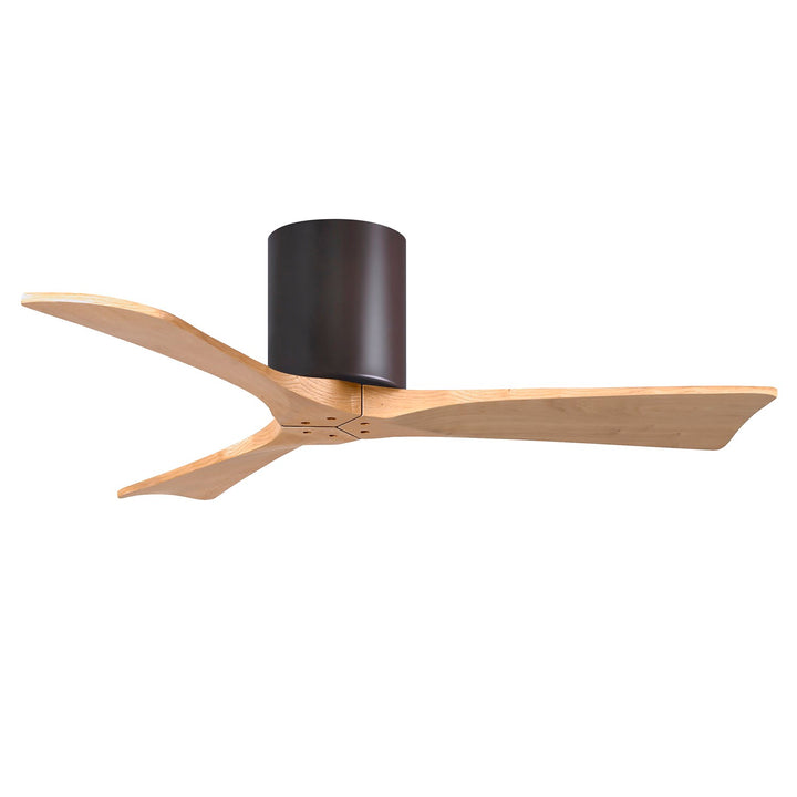 H Three-Blade Flush Mount Paddle Fan In Textured Bronze Finish