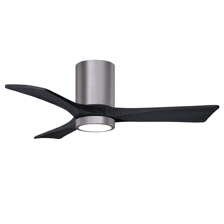 Hlk Three-Blade Flush Mount Paddle Fan In Brushed Pewter Finish