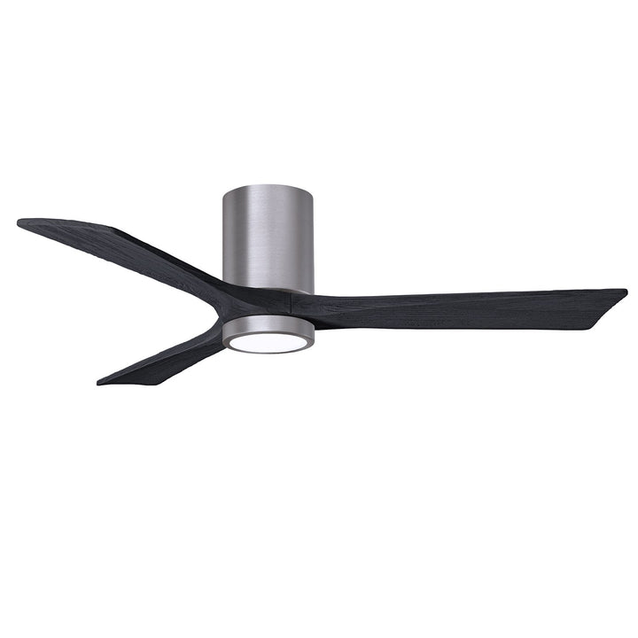 Hlk Three-Blade Flush Mount Paddle Fan In Brushed Pewter Finish