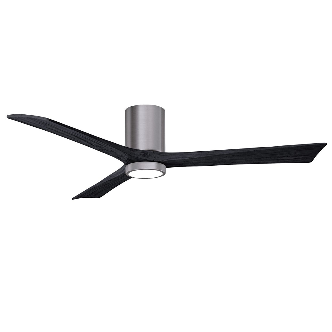 Hlk Three-Blade Flush Mount Paddle Fan In Brushed Pewter Finish