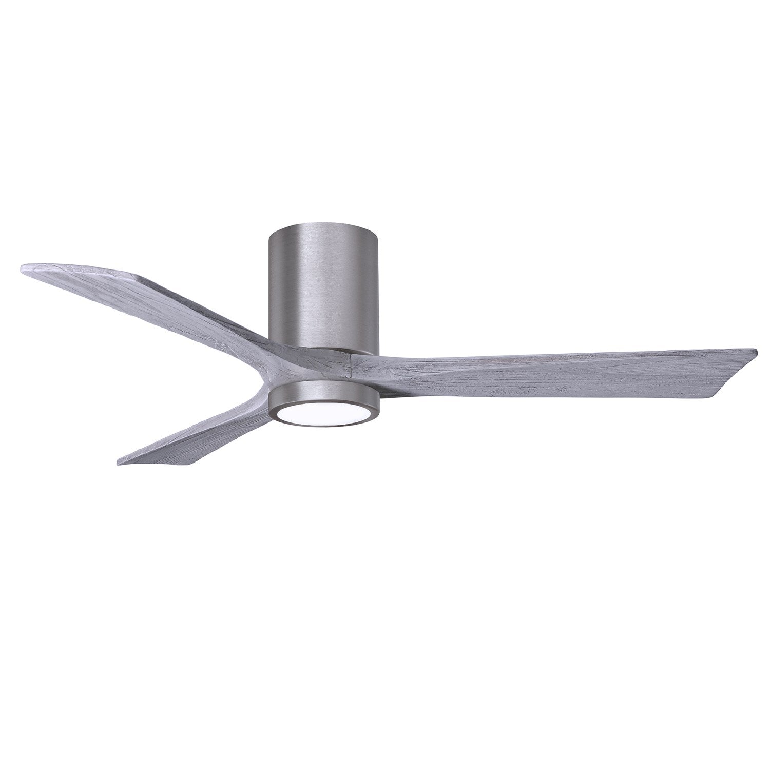 Hlk Three-Blade Flush Mount Paddle Fan In Brushed Pewter Finish