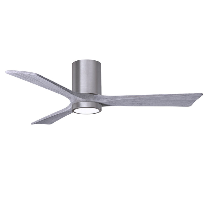 Hlk Three-Blade Flush Mount Paddle Fan In Brushed Pewter Finish