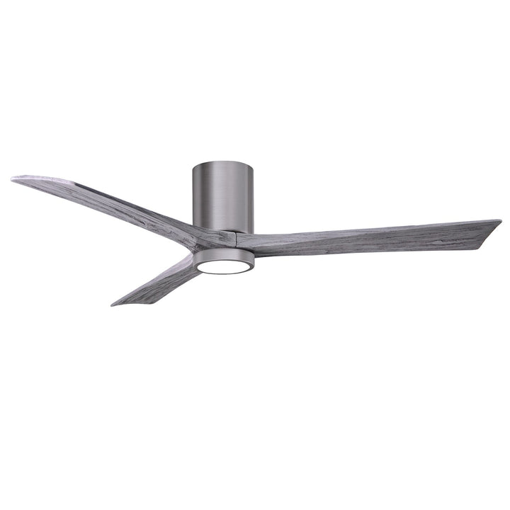 Hlk Three-Blade Flush Mount Paddle Fan In Brushed Pewter Finish