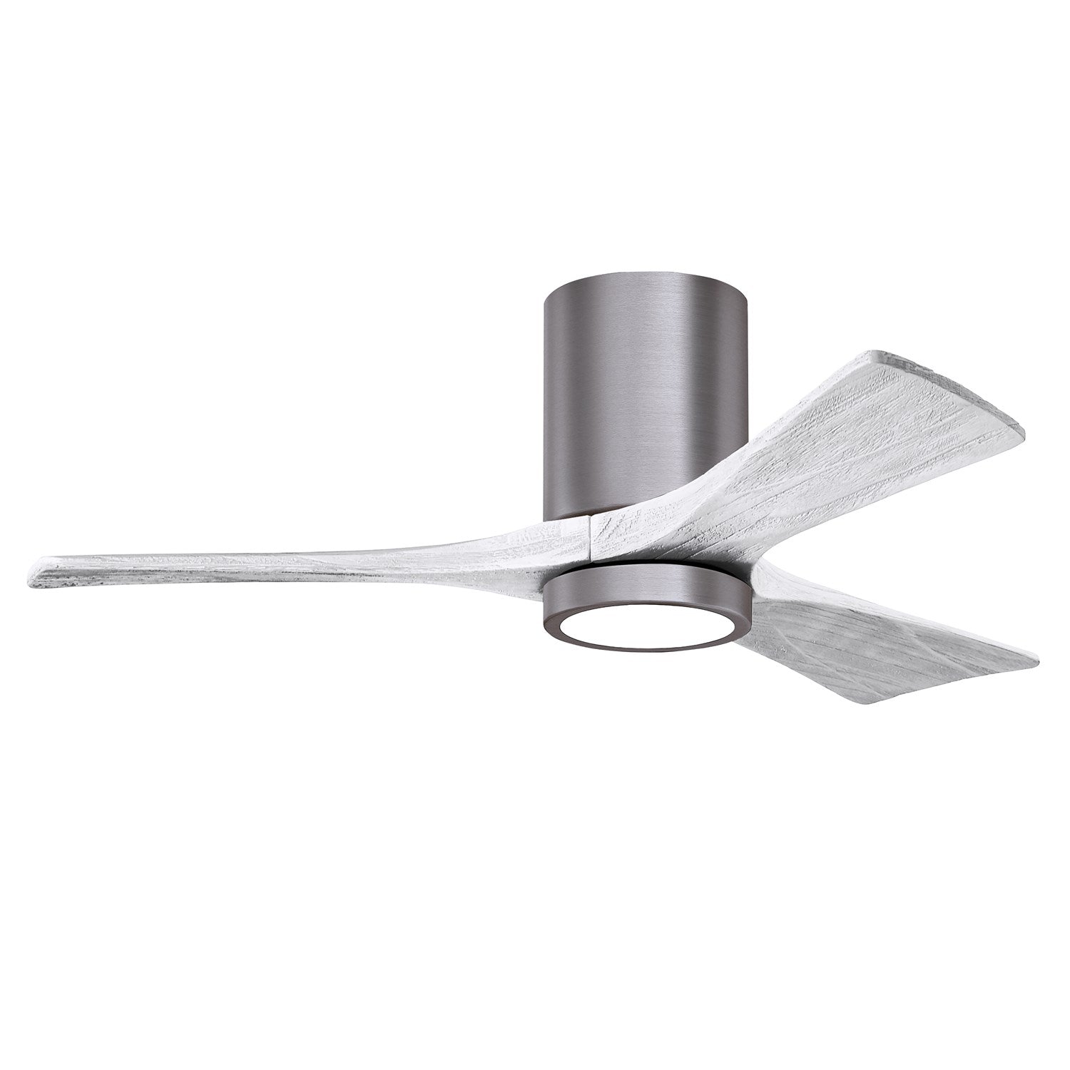Hlk Three-Blade Flush Mount Paddle Fan In Brushed Pewter Finish by Matthews Fan Company