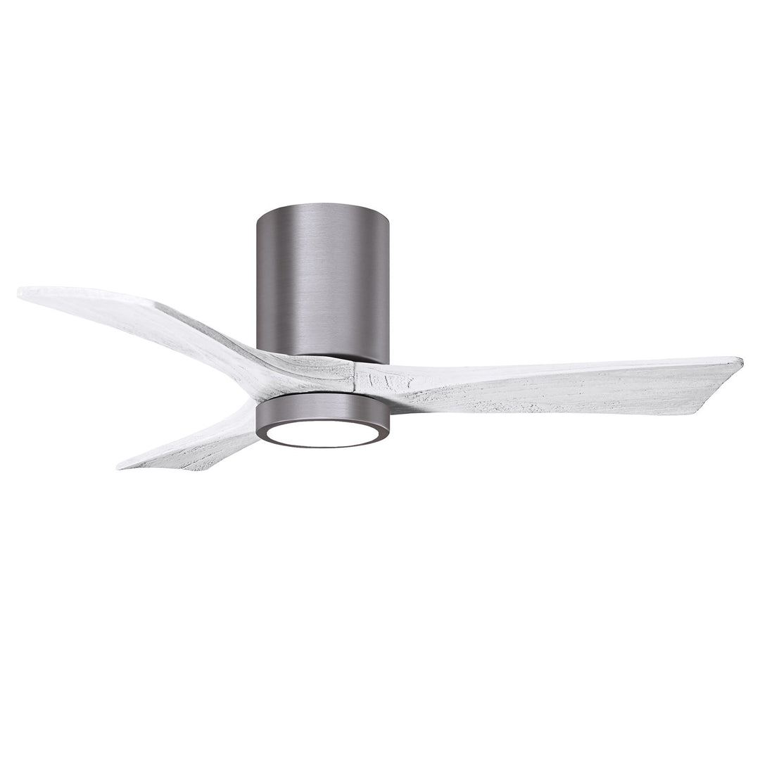 Hlk Three-Blade Flush Mount Paddle Fan In Brushed Pewter Finish