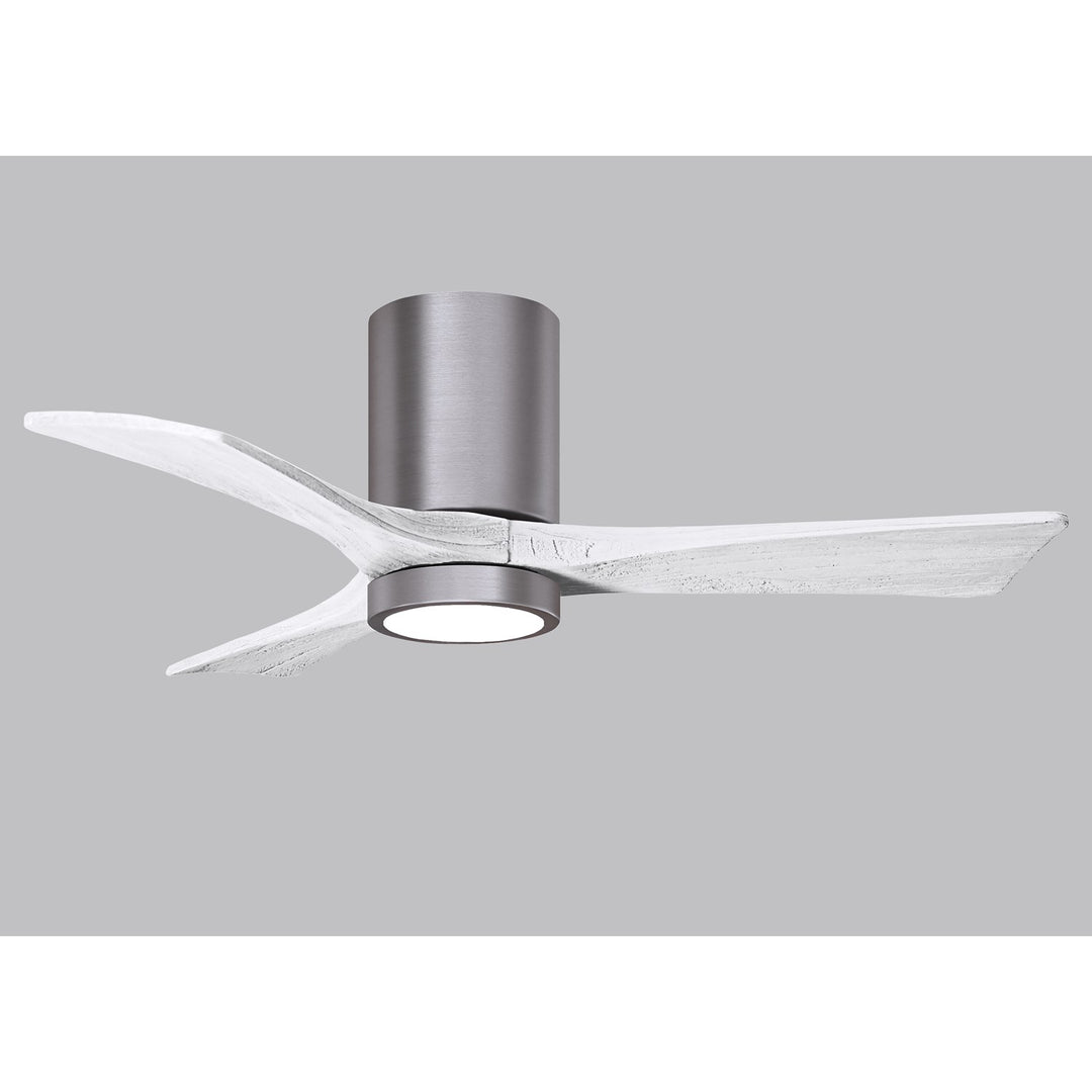 Hlk Three-Blade Flush Mount Paddle Fan In Brushed Pewter Finish