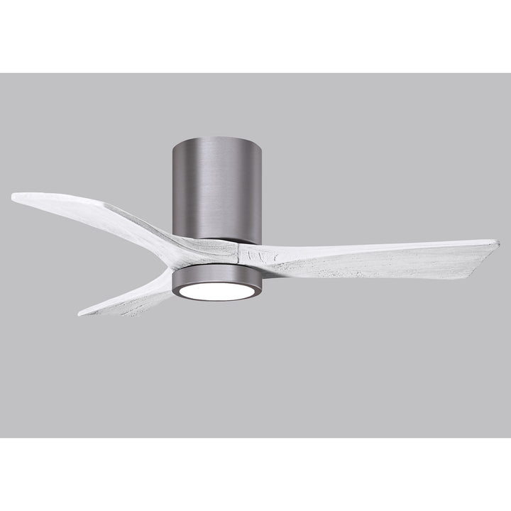Hlk Three-Blade Flush Mount Paddle Fan In Brushed Pewter Finish