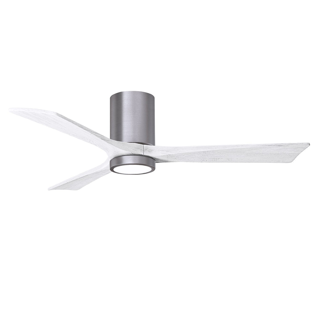 Hlk Three-Blade Flush Mount Paddle Fan In Brushed Pewter Finish