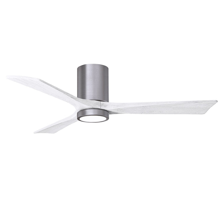 Hlk Three-Blade Flush Mount Paddle Fan In Brushed Pewter Finish