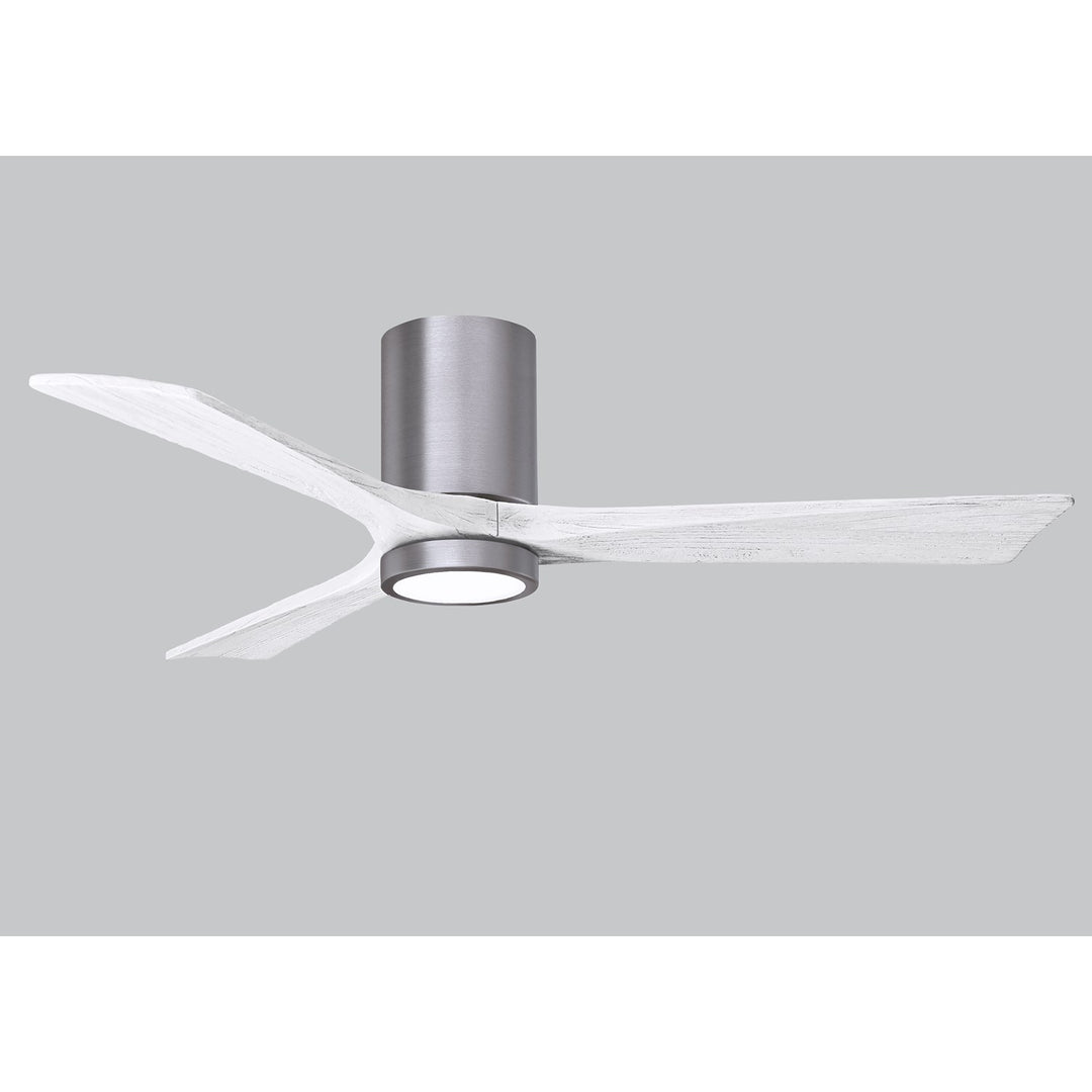 Hlk Three-Blade Flush Mount Paddle Fan In Brushed Pewter Finish