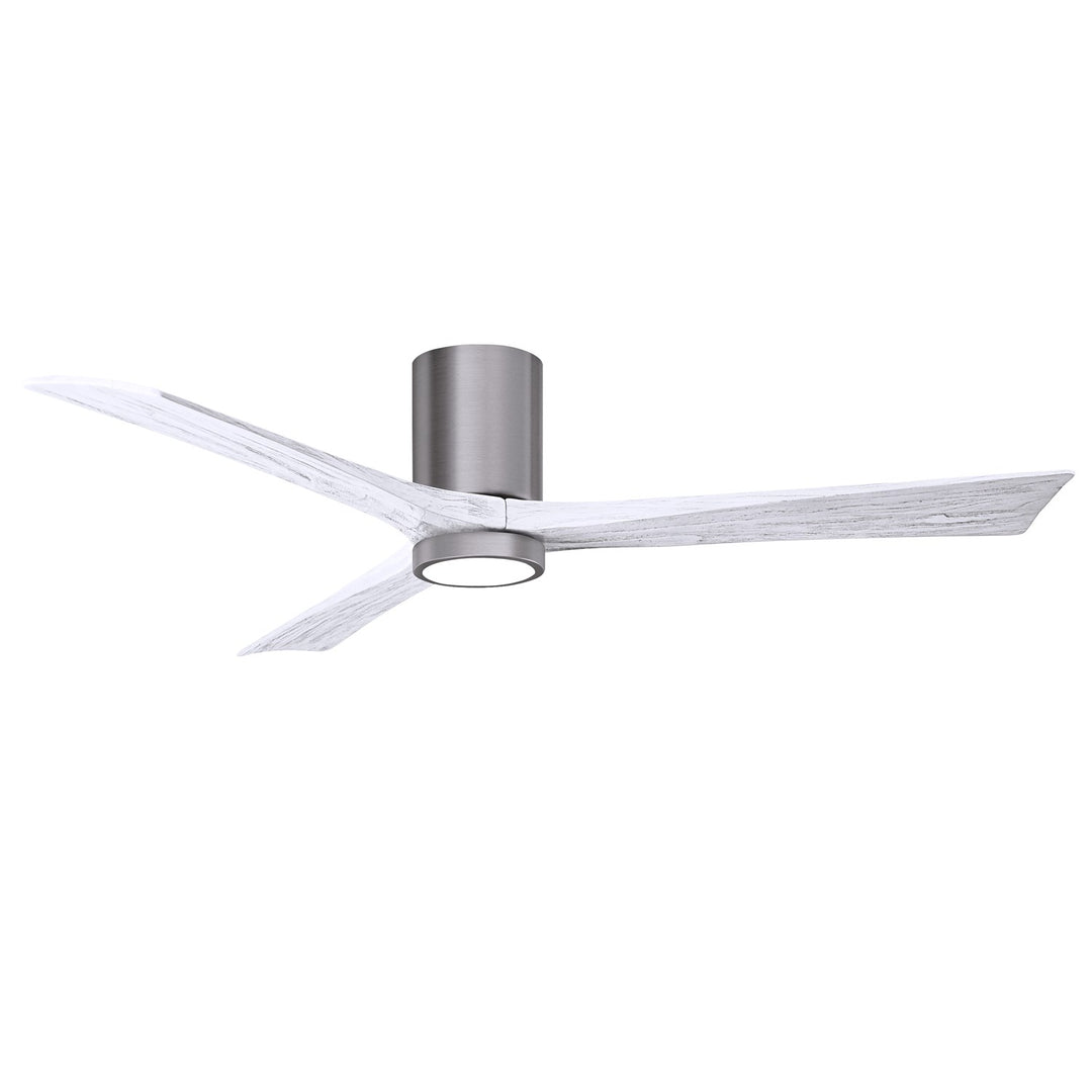 Hlk Three-Blade Flush Mount Paddle Fan In Brushed Pewter Finish