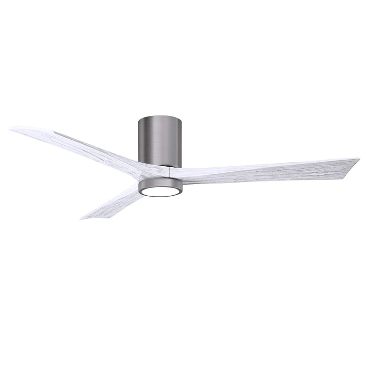 Hlk Three-Blade Flush Mount Paddle Fan In Brushed Pewter Finish