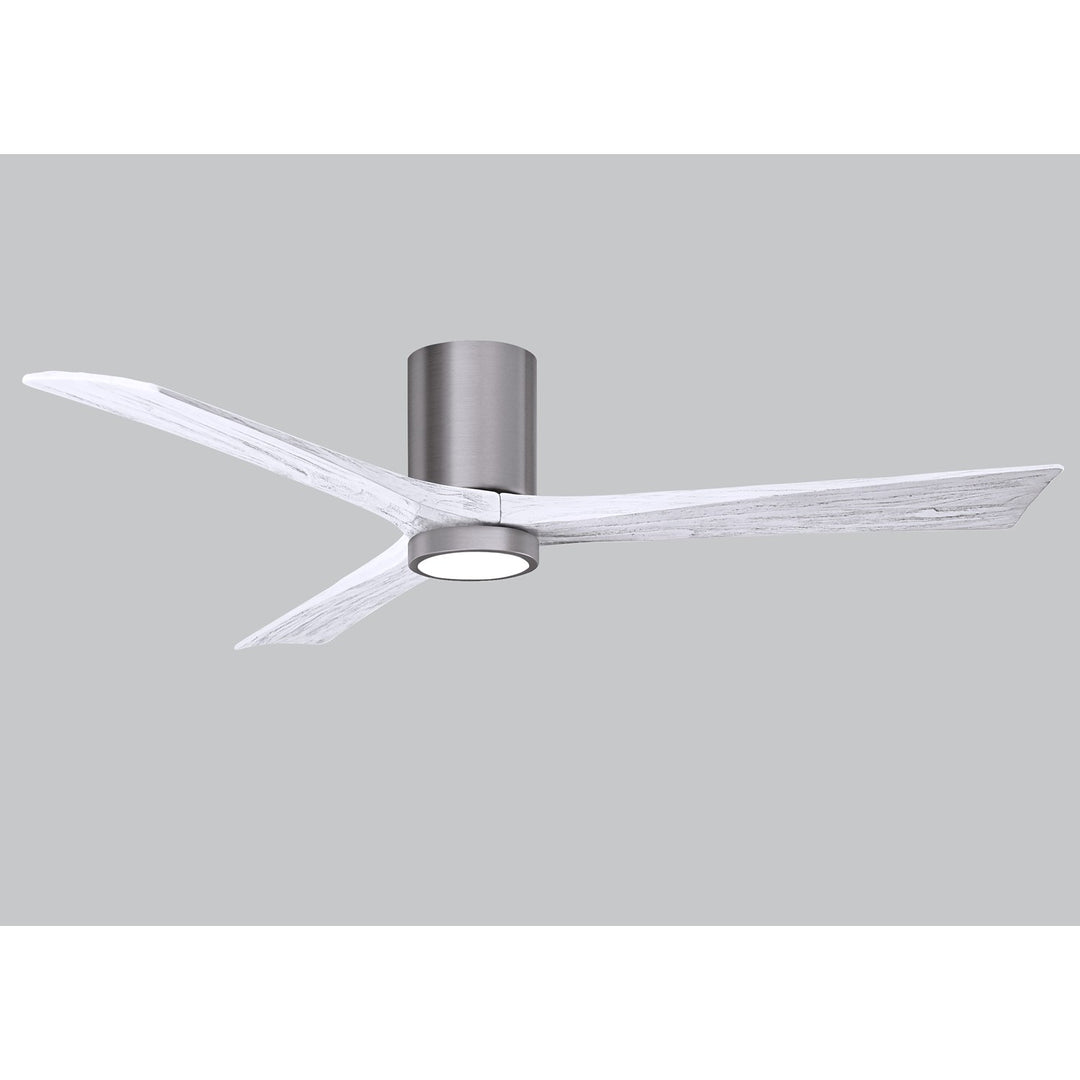 Hlk Three-Blade Flush Mount Paddle Fan In Brushed Pewter Finish