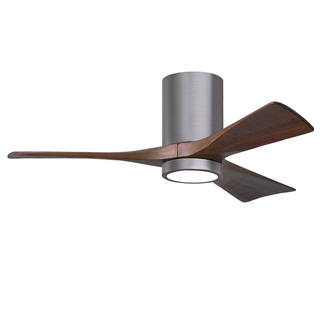 Hlk Three-Blade Flush Mount Paddle Fan In Brushed Pewter Finish by Matthews Fan Company