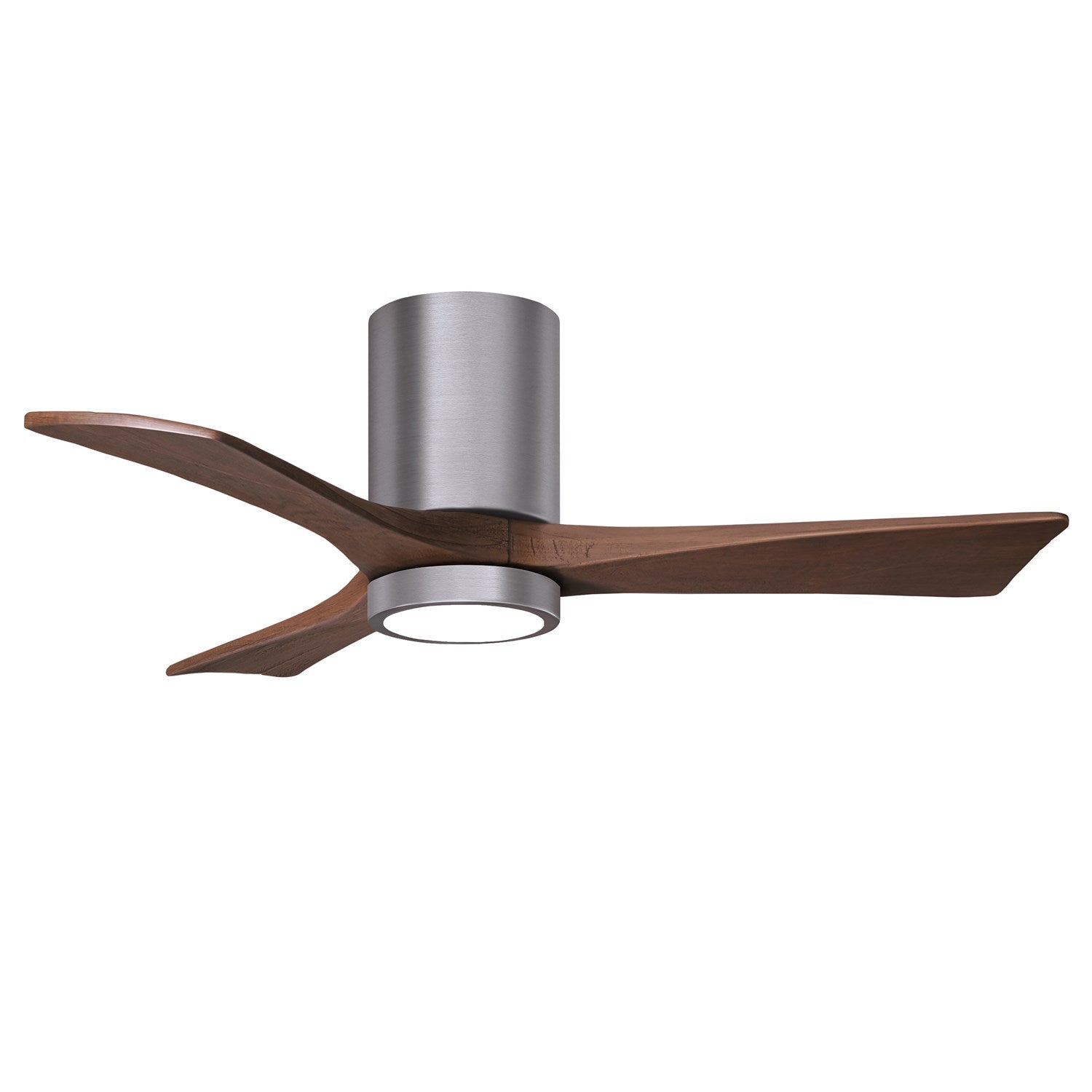 Hlk Three-Blade Flush Mount Paddle Fan In Brushed Pewter Finish