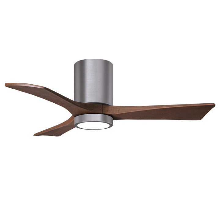 Hlk Three-Blade Flush Mount Paddle Fan In Brushed Pewter Finish
