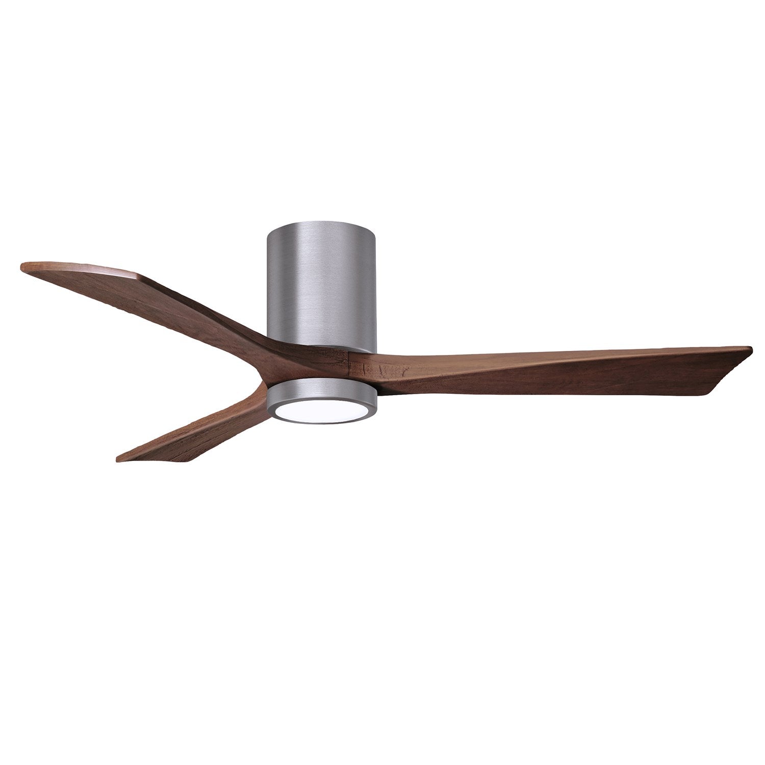 Hlk Three-Blade Flush Mount Paddle Fan In Brushed Pewter Finish